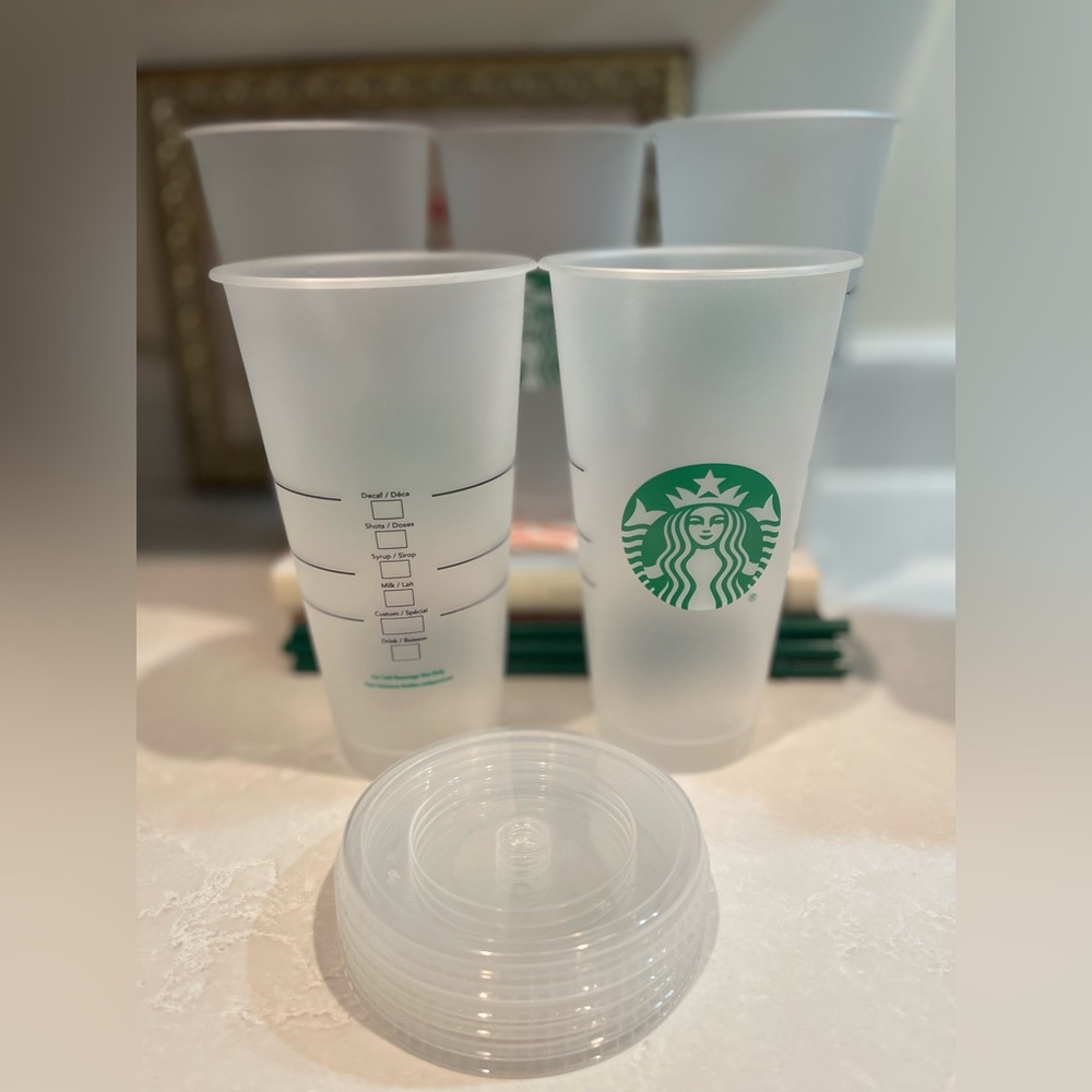 Starbucks Frosted Cold Cups with Green Logo